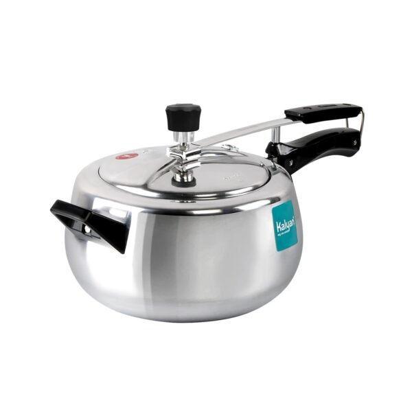 5.5Litres Belly Non-Induction Base Aluminium Pressure cooker (Innerlid, Blue)
